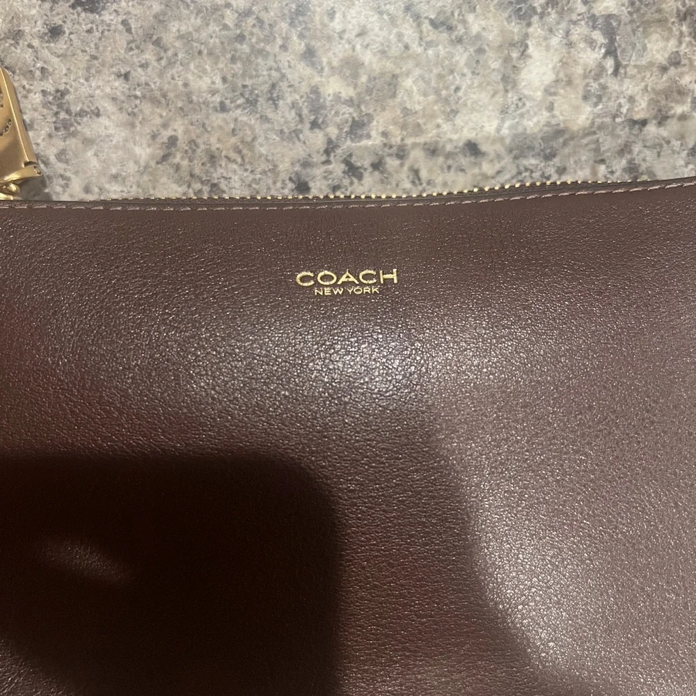 SOLD Coach Dark Brown Leather Shoulder Bag - Picture 2 of 5